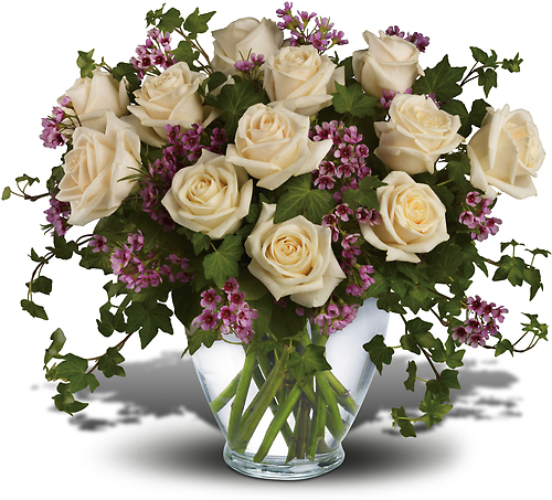 Victorian Romance with 12 White Roses
