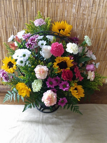 Funeral Basket of flowers.