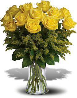 Rosy Glow Bouquet with 12 Yellow Roses