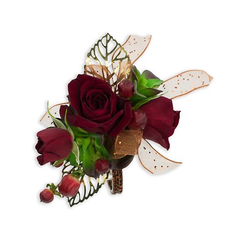 Ruby Metallic Wrist Corsage