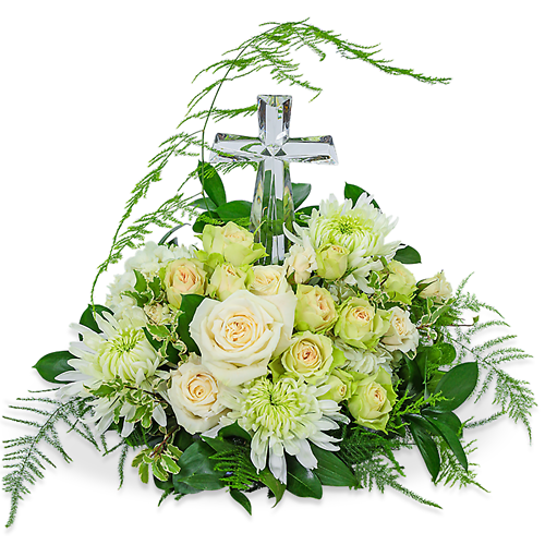 Serenity Centerpiece with Crystal Cross Keepsake